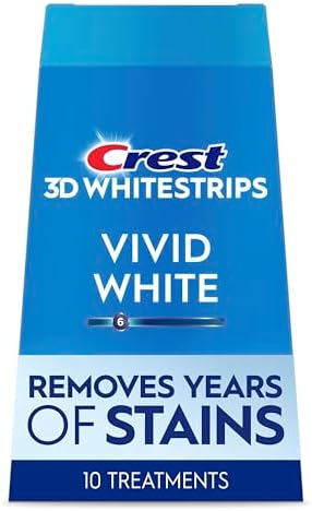 Crest 3D Whitestrips Vivid White At-home Teeth Whitening Kit, 10 ...