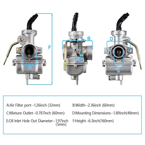Image of PZ20 Carburetor for Kazuma Baja 50cc 70cc 90cc 110cc 125cc TaoTao Coolster 110B NST SunL Chinese Quad 4 Stroke ATV 4 Wheeler Go Kart Dirt Bike (Pack of 2)