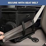 INFANZIA Car Seat Organizer, Backseat Van Organizer with Cup Holders for Car Front Passenger and Back Seat, Carseat Storages with Cooler Compartment for Kids and Adults for Toy, Snacks (Black) - Image 6