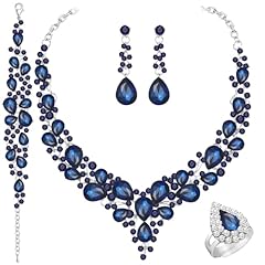 Silver Plated Sapphire Blue Crystal