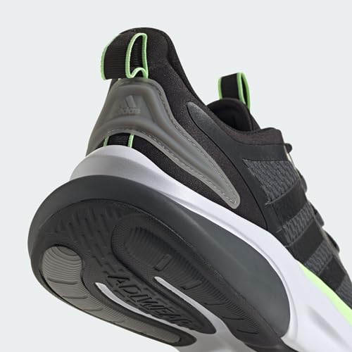 adidas Men's Chaussure Alphabounce+ Bounce, Grey Six/Core Black/Green Spark, 41 1/3