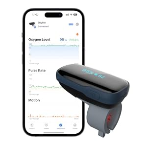 Vibeat Wearable Blood Oxygen Monitor Oxylink – Bluetooth Pulse Oximeter Finger with Audio Notification, Rechargeable O2 Sensor for Continuous Tracking with Free App