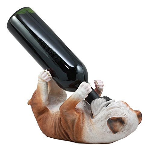 Ebros Meatball The English Bulldog Wine Bottle Holder Statue 11" Long Canine Dog Bottle Caddy Figurine #TOP4