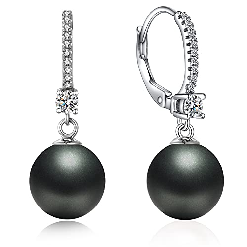 Boucles D'Oreilles Femme Perle Boucle Doreille Perle De Culture Bijoux Femme Boucle D'Oreille Argent Or noir