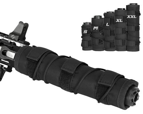 DBTAC Suppressor Cover, Heat-Resistant Suppressor Covers for Extreme Firearm Heat Protection, No-Slip Fit, 1.5 inches Diameter with Multiple Lengths (4/5/6/7/9 Inch) (Basic, Black, XX-Large)