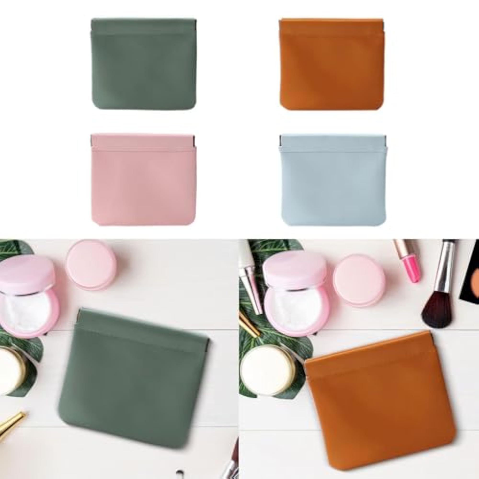 Pocket Cosmetic Bag Self Closing Wallet, Multifunctional Makeup Pouch