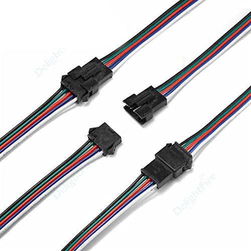 10Pairs Jst Sm 5Pin Plug Male To Female Wire Cable Connector Adapter For 5050 Rgbw Rgbww Led Strip Light #TOP1