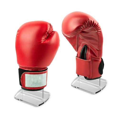 Soporte para guantes de boxeo de acrílico resistente con 2 piezas para estante 4