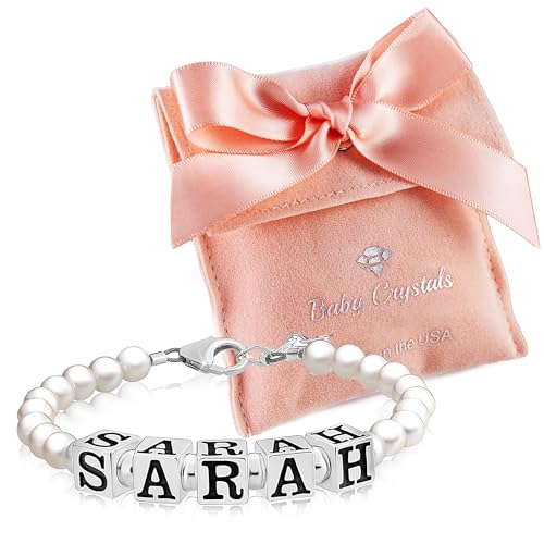 925 Sterling Silver Rose Pearl Bracelet for girls, Newborn Baby Bracelets for Infant Girls, Toddler Bracelets and little Girl Jewelry, Gifts for Teenage Girls