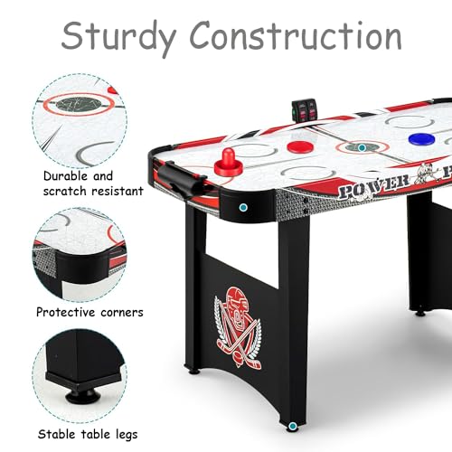 Air Hockey Table Set with 2 Pucks, 2 Pushers,Mini Table Air Hockey Game for Kids & Adults, Compact & Portable, Easy Storage, Gift for Boys and Girls - Image 4