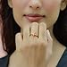 4-Stone Red CZ Fashion Ring, Rings for Women, Promise Rings for Her, Christmas Gifts, Engagement Rings for Women Solitaire Crystal Wedding Rings for Her Engagement Promise Statement Ring Marquise Cut Cubic Zirconia Engagement (Red CZ)