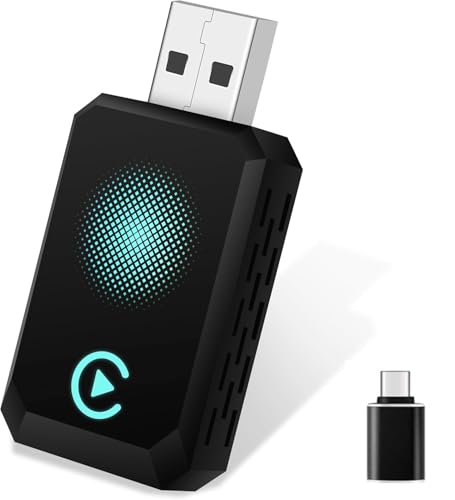 CAENEEDER Wireless Carplay Adapter, Convert Wired to Wireless CarPlay, Compatible with CarPlay, Plug...