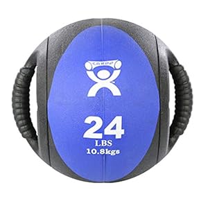 CanDo Dual-Handle Medicine Ball – 9″ Diameter – Blue – 24 lb
