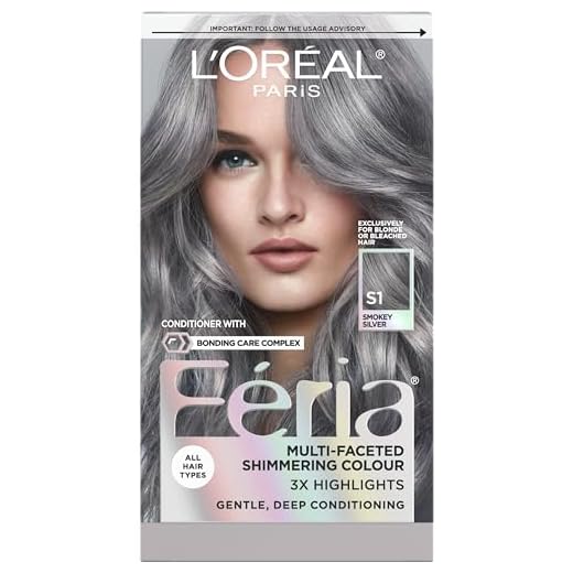 L'Oreal Paris Feria Multi-Faceted Shimmering Permanent Hair Color Hair Dye, S1 Smokey Silver