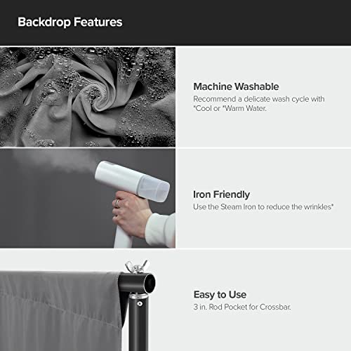 Limostudio 9 X 15 Feet / 108 X 180 Inch Gray Photography Backdrop Screen Background, High 150Gsm Density Thicker Than Standard For Professional Photo Video Studio With 3 Spring Clamps, Grey, Agg3033 #TOP1