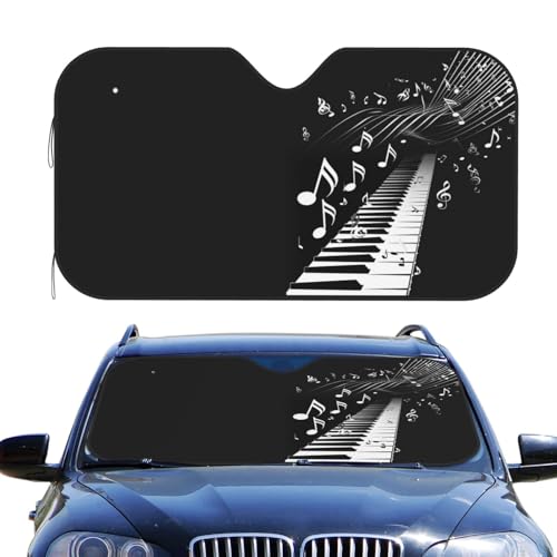 Pare-soleil voiture notes de musique piano pour bloquer les UV et la chaleur estivale