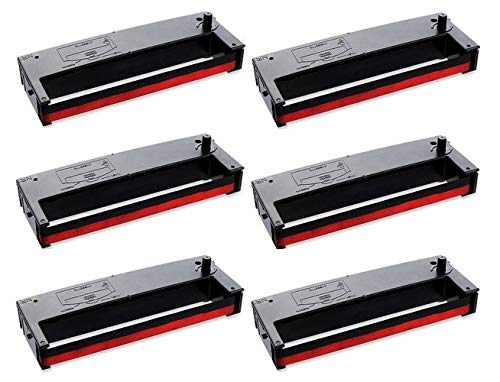 SuppliesMAX Compatible Replacement for Acroprint ES-1000 Black/Red Time Clock Printer Ribbons (6/PK) (ACT021180)