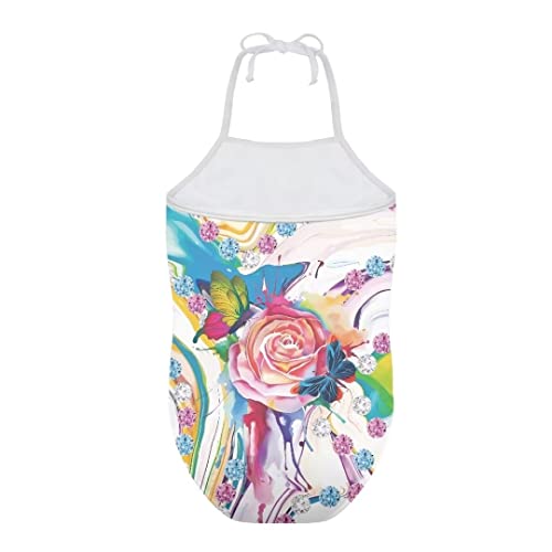 Image of Pinupub Girls Cute Swimsuit One Piece Bathing Suit Sleeveless Halter Neck Swimwear Beachwear