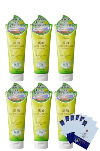 【★6本+6枚セット★ リシャン 馬油スキンクリーム200g シトラスティの香り 馬油配合高保湿パック】