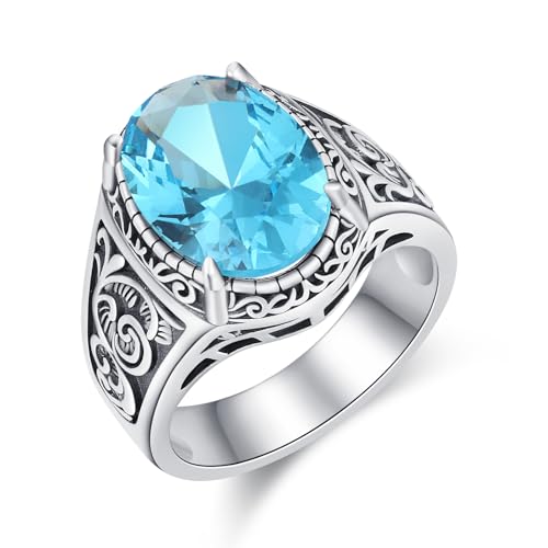 KINGWHYTE ���B���e�[�W �A�N�A�}���� �����Y �����O 925 �X�^�[�����O �V���o�[ ���B���e�[�W �u���[ �L���[�r�b�N�W���R�j�A �����O �W���G���[ �a���� �M�t�g �� ���q �������� (�T�C�Y 10)