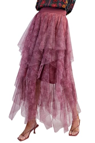 Floral Mesh Maxi Skirt