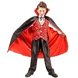 Momkonzz Vampire Costume for Boys Halloween Costumes with Deluxe Cloak Dress Up Party Cosplay for Kids 7-9 Years