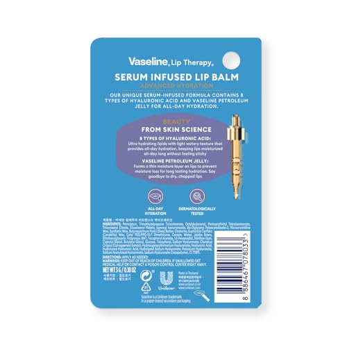 Image of Vaseline Lip Therapy Serum Infused Lip Balm Advanced Hydration with Hyaluronic Acid & Petroleum Jelly | 3g