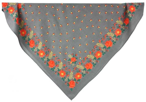 NESGA TEXTIL Pañuelo Portugués/Gallego – 100% Viscosa – 90 x 90 cm – Pañuelo Tradicional Regional para Traje Típico (Gris)
