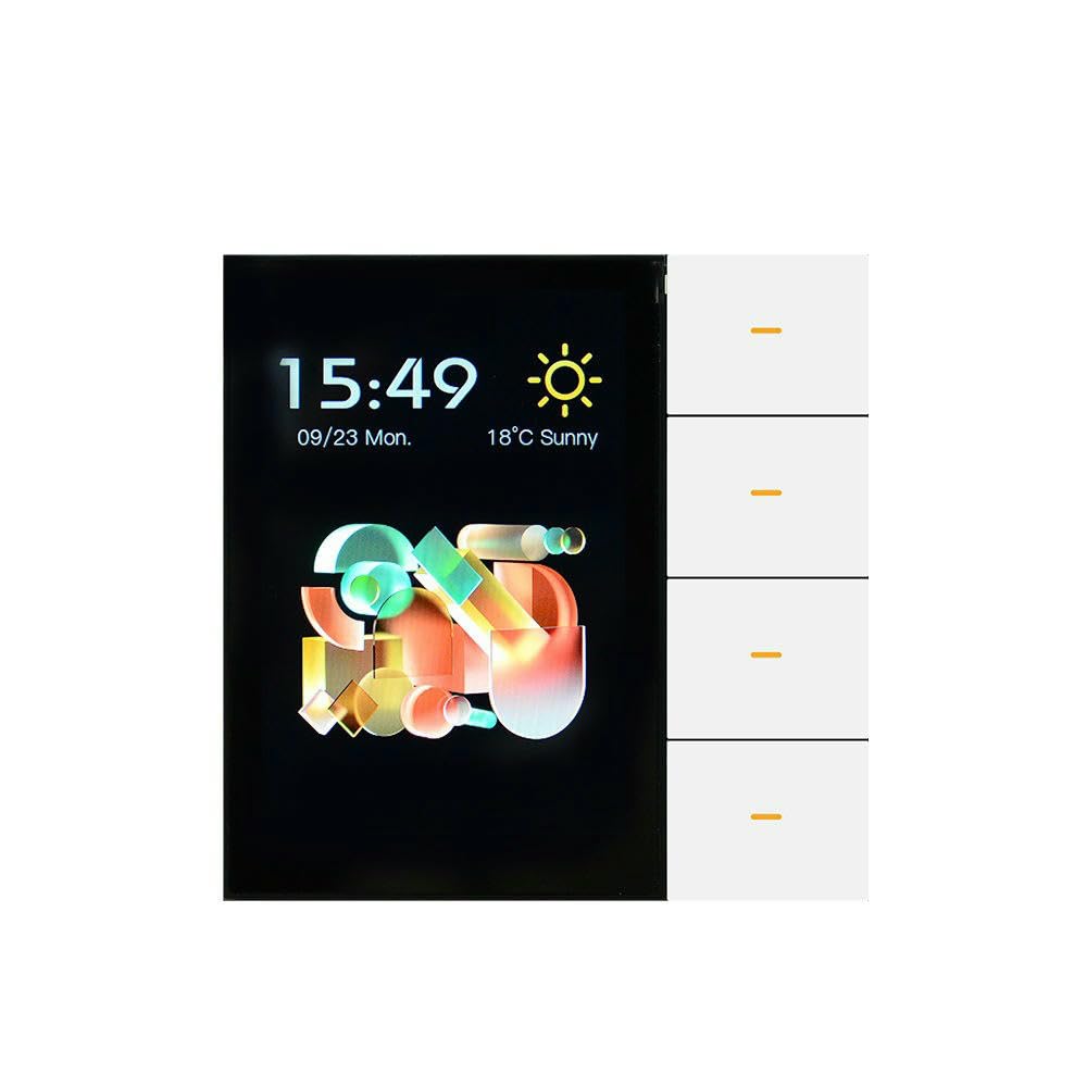 Zigbee Smart Scene Switch 3.5" Touch Screen 4-Gang Wall Panel Controller Tuya Smart Life Built-in Radar Motion Sensor Supports Lights Dimming Curtain Control Neutral Wire Required-Zigbee white-image-32