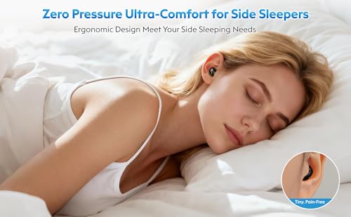 Image of Mini Sleep Earbuds for Side Sleepers, Comfortable Fit Ultra-Light Bluetooth 5.4 Invisible Sleep Headphones, LED Display Portable Case Small Earphones for Sleep Work Sports (Black)