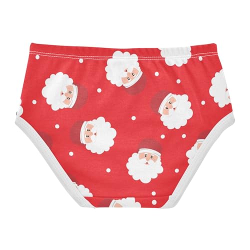 Christmas Santa Claus Girls' Underwear Cotton Winter Red Girls Briefs Soft Toddler Underwear 2T2
