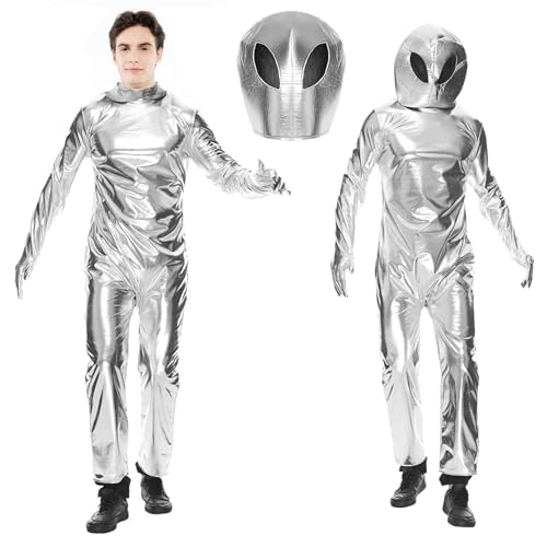 Lets Joy Disfraz de Alien Adulto, Costume d'Alien Accesorios, Máscara de Alien, Accesorios de Disfraz de Alien, Alien de Conjunto, Carnaval Halloween Accesorios Cosplay para Fiesta (XL)