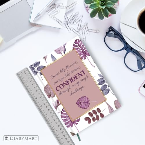 Image of Hard Bound Notebook for Girls & Women | A5 Ruled Journal | 192 Pages | 80 GSM Premium Paper | Designer Laminated Cover | Ribbon Bookmark | Notebook for School, College, Office, Journaling & Note Taking (DM4007)