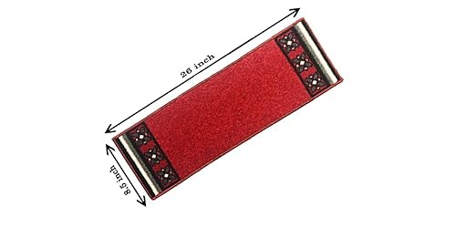 Miniatura 48 de Gloria Alfombra antideslizante para peldaños de madera, alfombras de goma antideslizante para escaleras, juego de 7 alfombras de escalera rojo