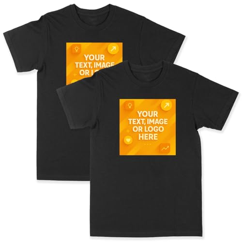 Custom Tshirt 2 Pack, Corporate Event Tshirt Printing, Small or Large Businsses, Any Size Order Available, Custom Logo and Text, Business Logo, Personalised Tee Black
