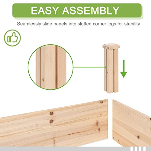 Crownland Outdoor Gardens 8 Ft Raised Garden Bed Wooden Garden Box Patio Raised Beds Backyard Elevated Garden Bed Planter Box Grow Vegetables Fruits Herb Yard Fast Easy Assembly #TOP4