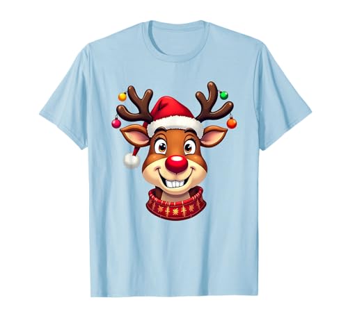 Chapeau de père noël merry reindeer et vêtements de noël t-shirt