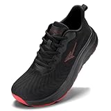 Mens Wide Walking Shoes Soft Sole Non Slip Running Comfortable Tennis Breathable Athletic Gym Workout Sport Sneakers Black/Red