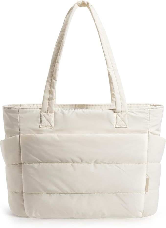 Image of Tressential Puffer Tote Bag for Women, Lightweight, 20L Capacity with 15.6 inch Laptop Compartment, Side Pockets, Office, College and Travel