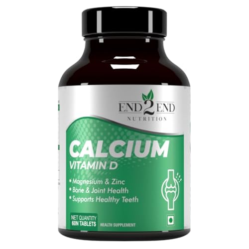 Image of End2End Nutrition Calcium Bone Health Formula with Calcium, Vitamin D3 Magnesium & Zinc Per Serving For Bone Health of Men &Women- 60 Tablets