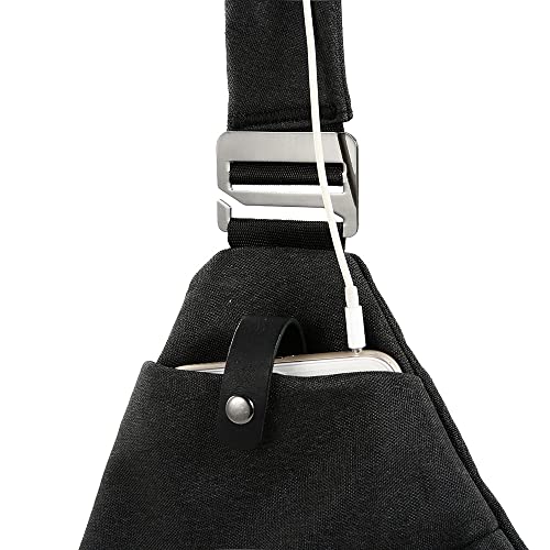 Mochila Lixada Sling para o peito, bolsa de ombro a tiracolo antirroubo para homens e mulheres (pret