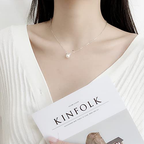 Bg&Wling Cat Pearl Pendant Necklace Silver Plated Copper Choker Necklaces Dainty Jewelry For Women Girls #TOP4