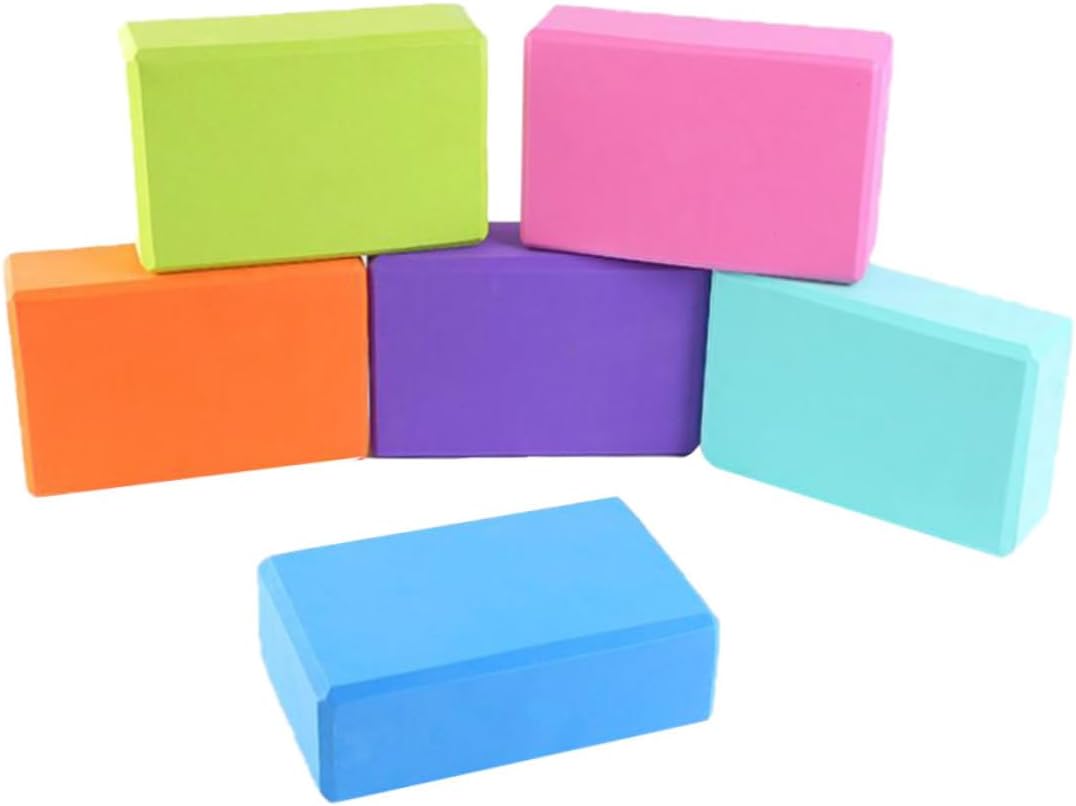 6pcs High Density EVA Yoga Bricks Smooth Surface Auxiliary Training Blocks for Women Comfortable Non-damaging Fitness Accessories with Random Colors Random Color