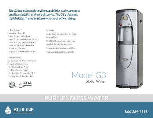 Hot And Cold Free-Standing Water Cooler In Silver #TOP1
