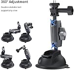 TELESIN Support de coupe d'aspiration en alliage d'aluminium pour aller pro, 360° Rotation lourd de service avec 1/4 fil pour aller Pro Hero13 12 11 10 9, In-sta360, Osmo Action, Nikon, et autre caméra d'action