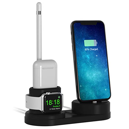 Charging Station Stand Compatible for Apple Watch and Nike+,not Charger (Black)