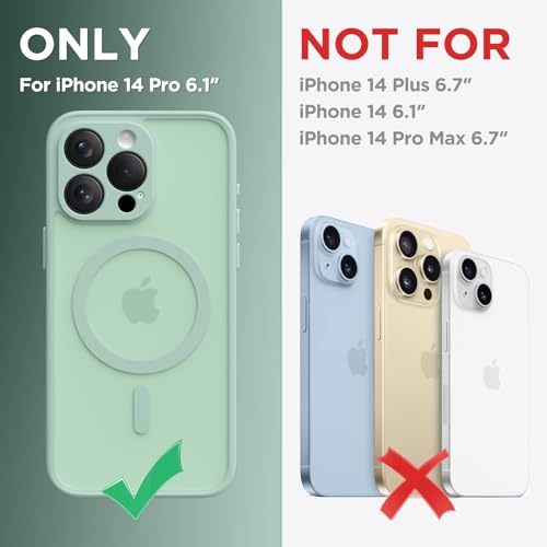 Coque compatible MagSafe iPhone 14 Pro fine antichoc vert menthe
