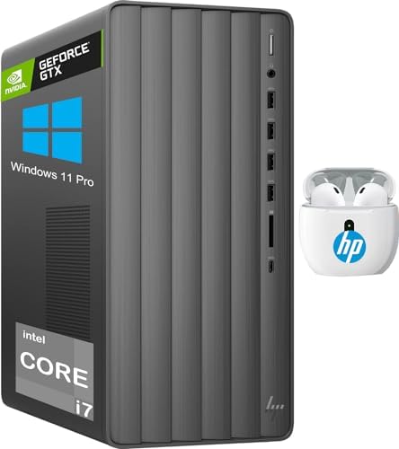Envy Desktop Computer for Business and Gaming, Intel Core i7-11700F, NVIDIA GeForce GTX 1660 Super, 64GB RAM, 2TB SSD+1TB HDD, Windows 11 Pro, Wi-Fi 6, Bluetooth 5.2, USB C, Coal Dark, PCM