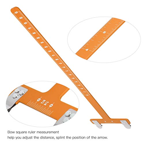 Keenso T-Form Bogen Lineal Bogen Quadrat Bogenschießen Lineal T-Form Compound Bogen Recurve Bögen Langbogen Messwerkzeug(Gelb)