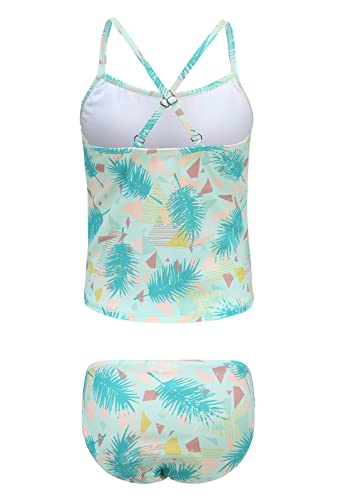 Image of Girls Two Piece Tankini Swimsuits Hawaiian Ruffle Bathing Suit Summer Beach Swimwear Set